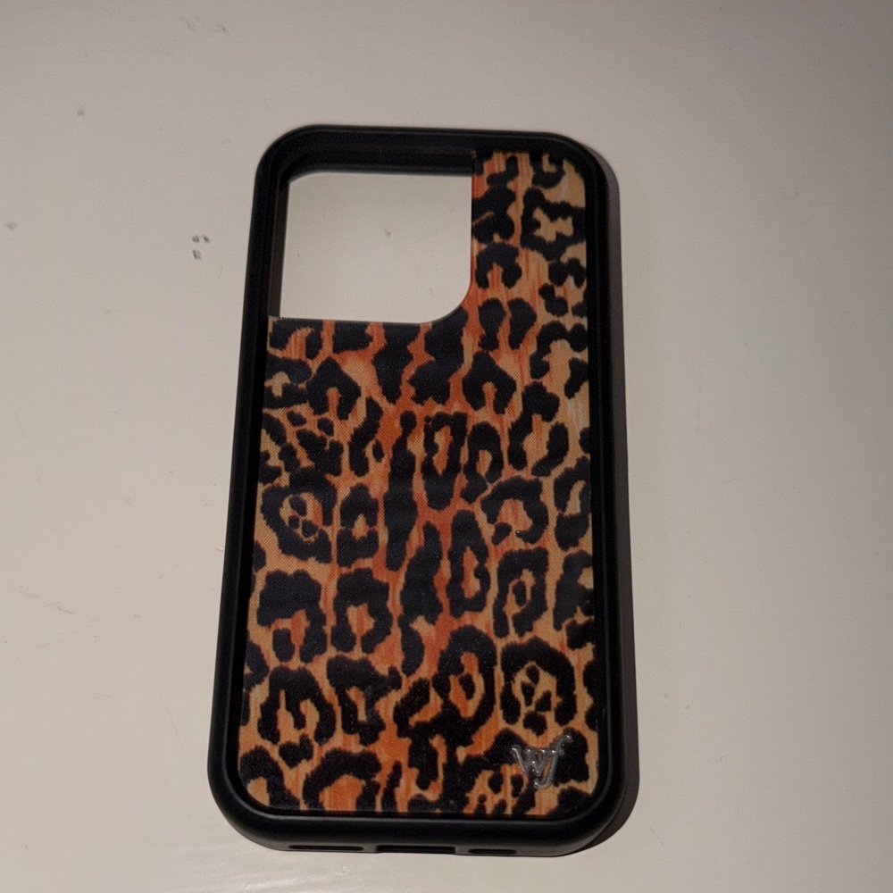 Wildflowers Leopard Print Phone Case - Black and Orange